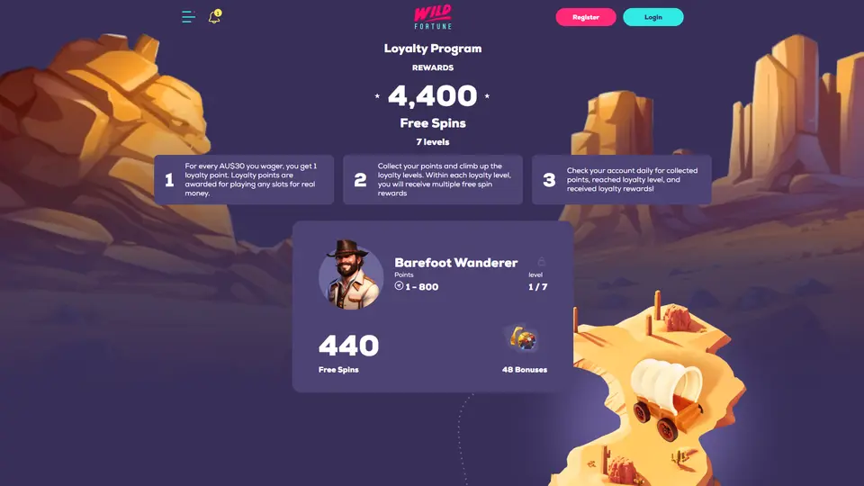 Wild Fortune loyalty page